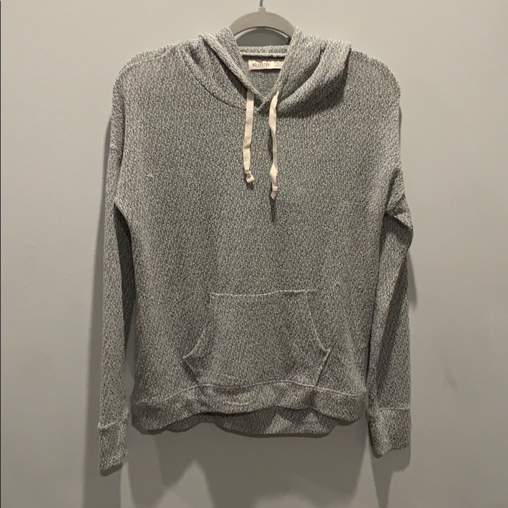Grey loose knit hoodie